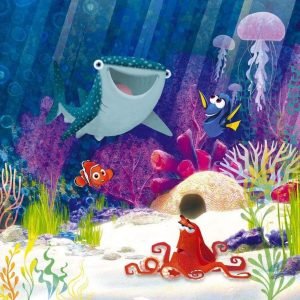 Fotobehang - Dory Aqua Party 300x280cm - Vliesbehang