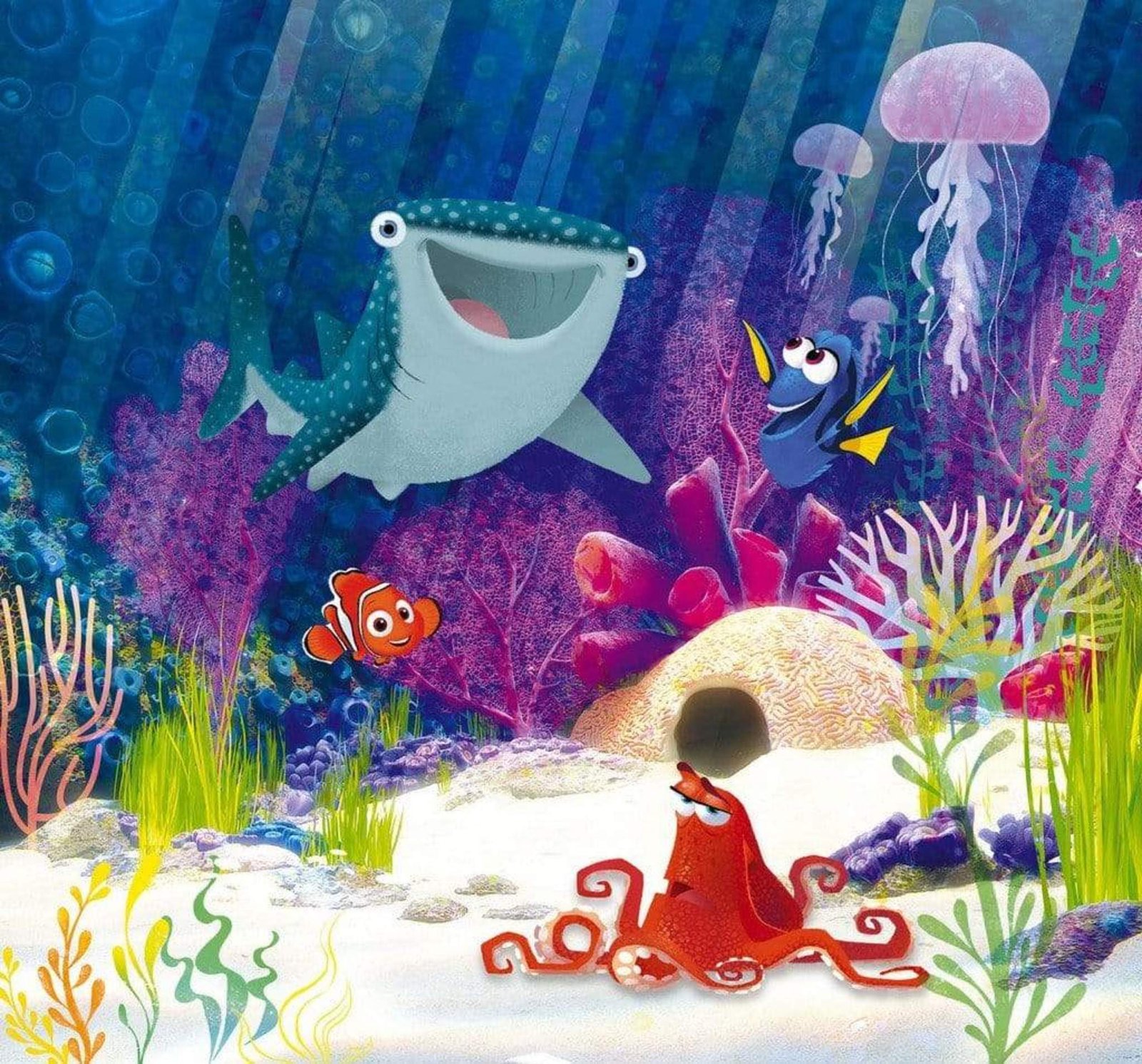 Fotobehang - Dory Aqua Party 300x280cm - Vliesbehang 1 Fotobehang - Dory Aqua Party 300x280cm - Vliesbehang