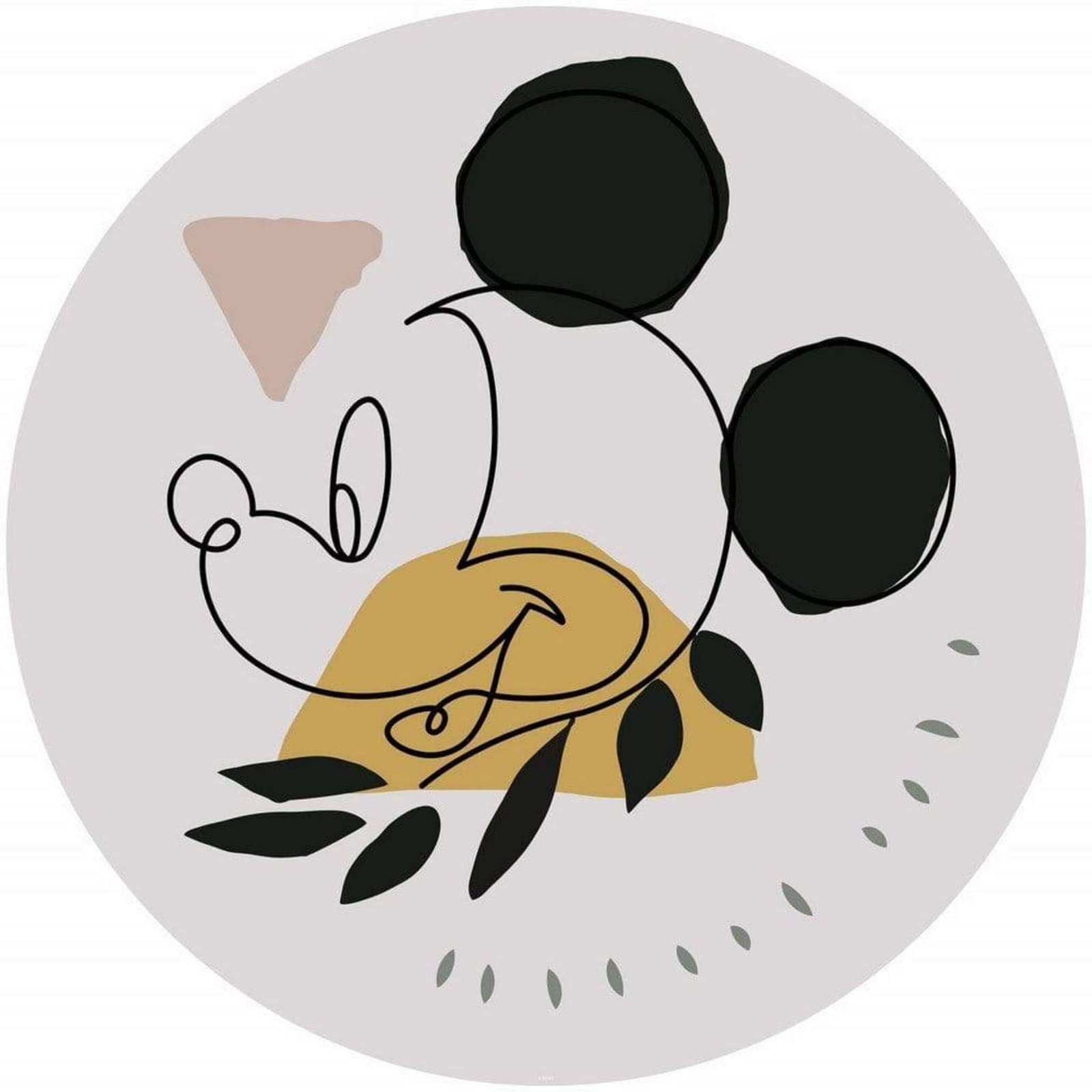 Fotobehang - Mickey Modern Art 125x125cm - Rond - Vliesbehang - Zelfklevend 1 Fotobehang - Mickey Modern Art 125x125cm - Rond - Vliesbehang - Zelfklevend