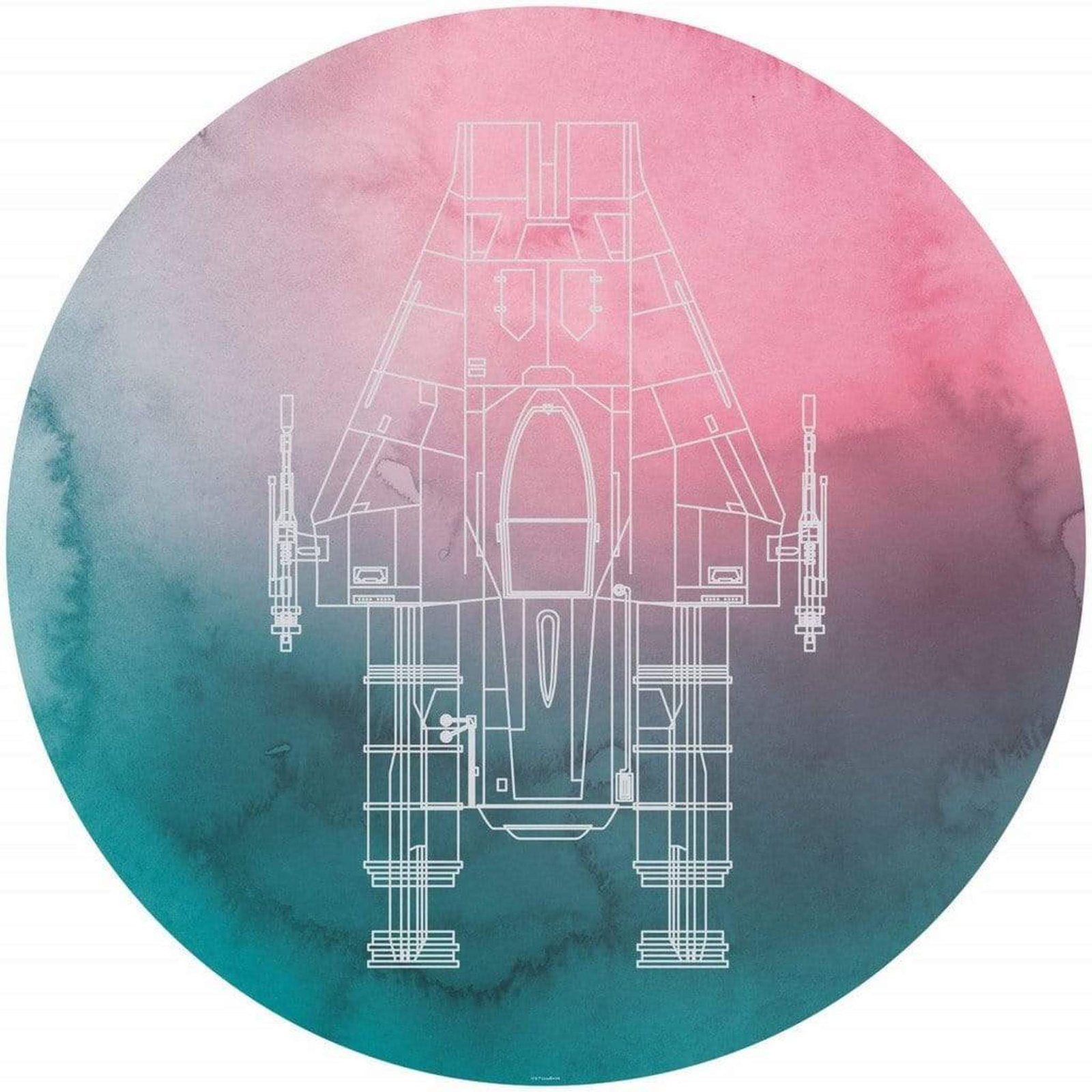 Fotobehang - Star Wars A-Wing 125x125cm - Rond - Vliesbehang - Zelfklevend 1 Fotobehang - Star Wars A-Wing 125x125cm - Rond - Vliesbehang - Zelfklevend