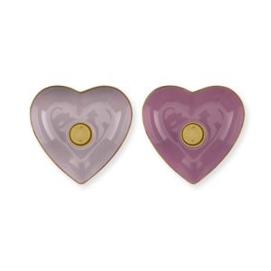 Pip Studio Set/2 Kaarsenhouders Metaal Hart Lila - Officiële Webshop
