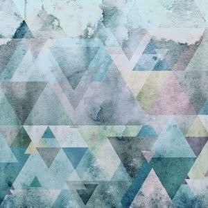 Fotobehang - Triangles Blue 400x250cm - Vliesbehang