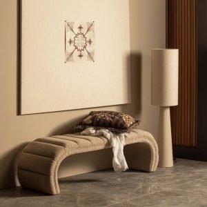 WOOOD Eetkamerbank Traffic Geweven, 160cm - Naturel - BePureHome