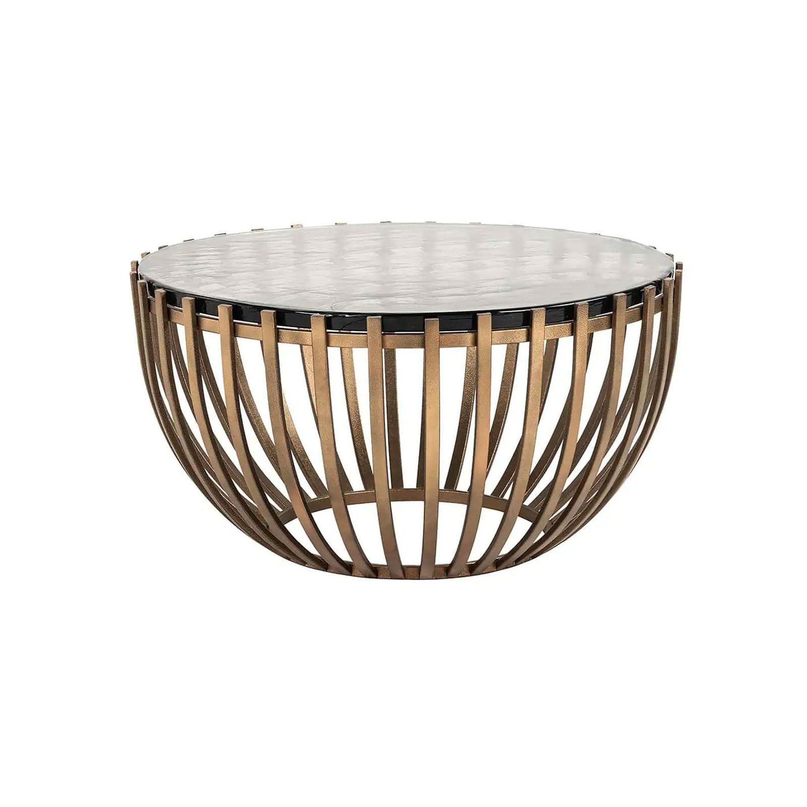 Richmond Ronde Salontafel Volante Glas, Ø84cm - Goud 1 Richmond Ronde Salontafel Volante Glas, Ø84cm - Goud